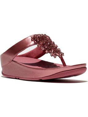 Iridescent Beaded Toe-Post Sandals for Comfort & Style - Summer Footwear